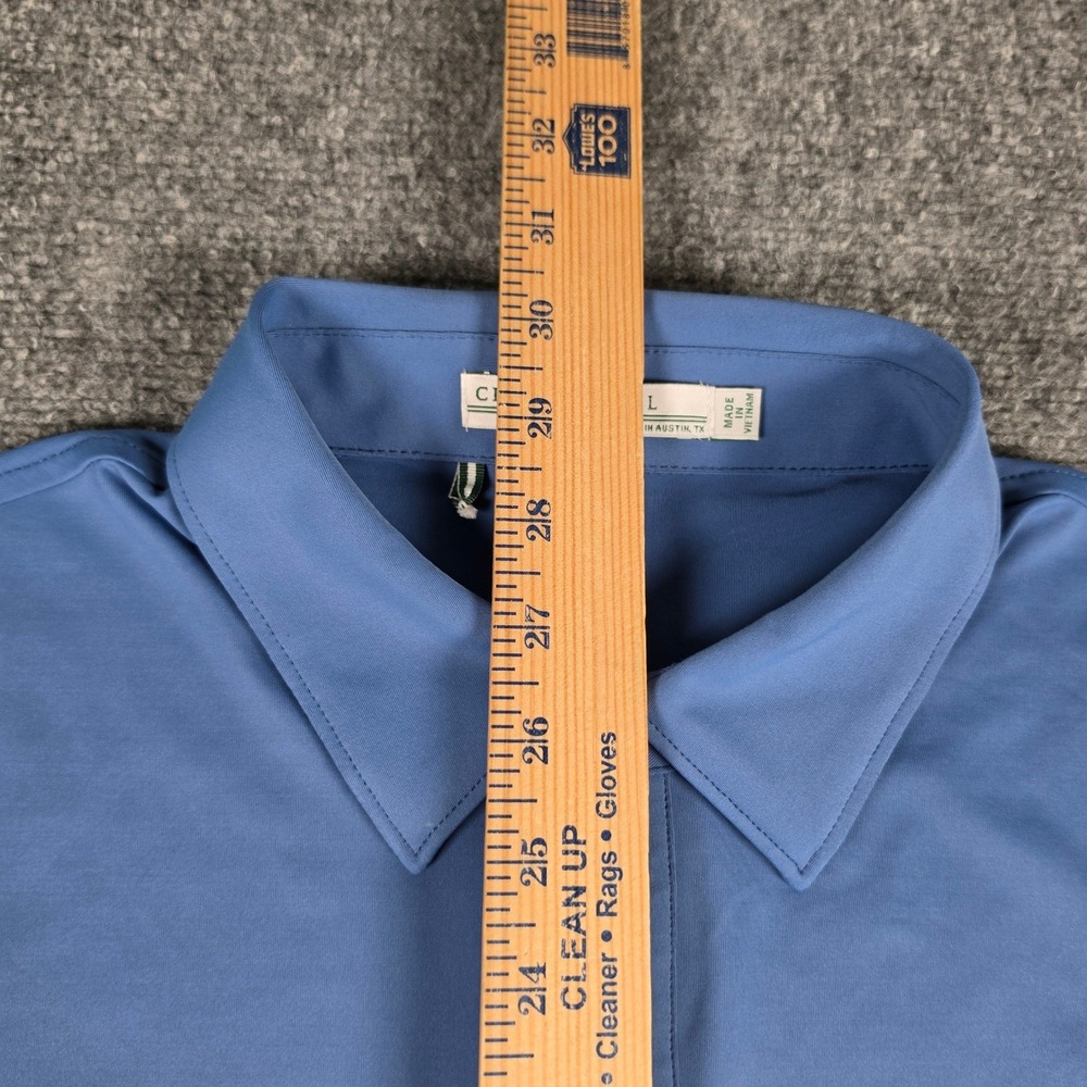 Criquet Polo Shirt Mens L Blue Performance Short Sleeve Golf w/Logo - Picture 5 of 8